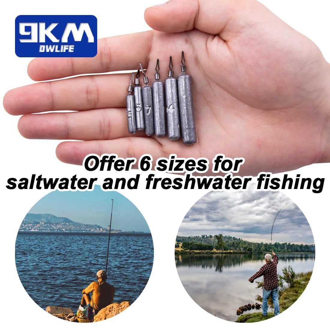 Fishing Drop Shot Weights 10~20Pcs Pencil Shaped Fishing Weights Sinke –  9km-dwlife