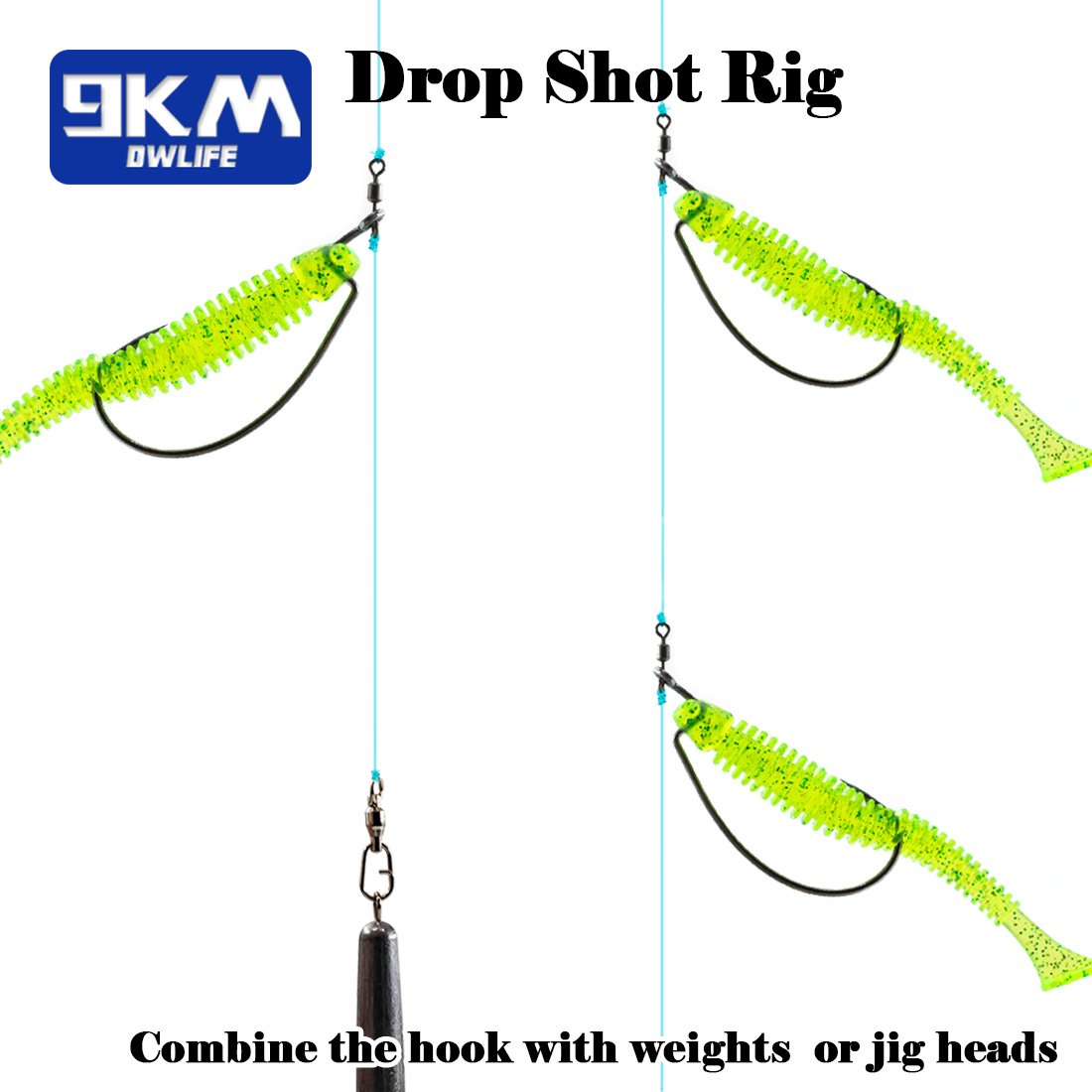 drop shot hooks for fishing 9KM Spin Shot Hooks for Drop Shot Rigs 10~40Pcs EWG Hook for Bass Fish – 9km-dwlife