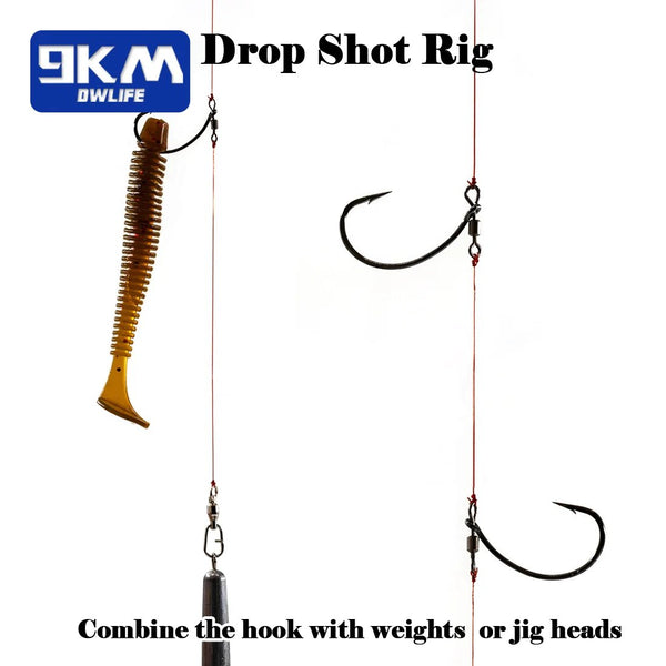 Drop Shot Fishing Hooks Swivels Fishing in-line DropShot Rig Worm Hook ...