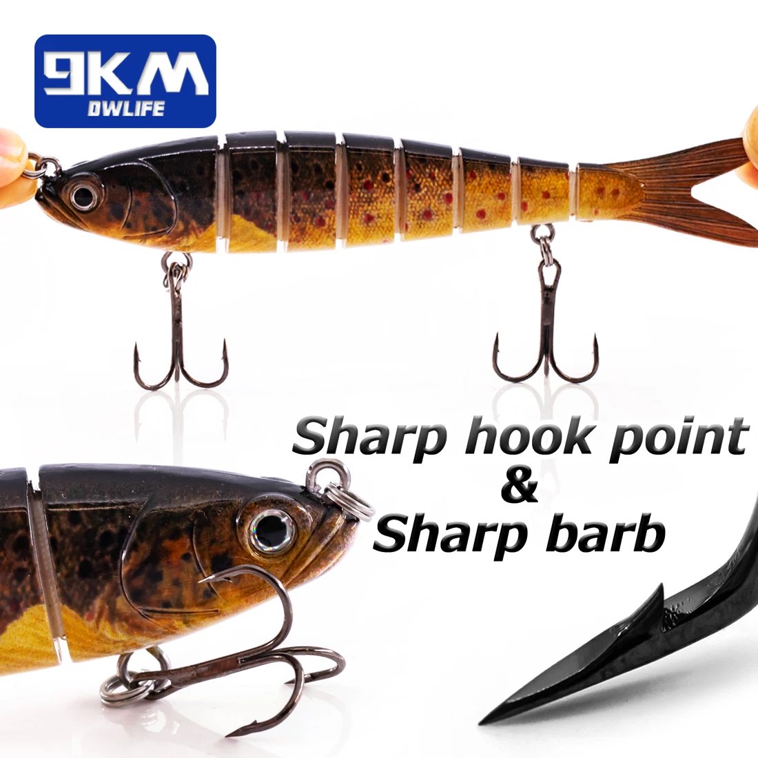 Fishing Lures Lifelike Multi Jointed Swimbait for Bass Trout Slow Sink – 9km-dwlife Fishing Lures Lifelike Multi Jointed Swimbait for Bass Trout Slow Sink – 9km-dwlife