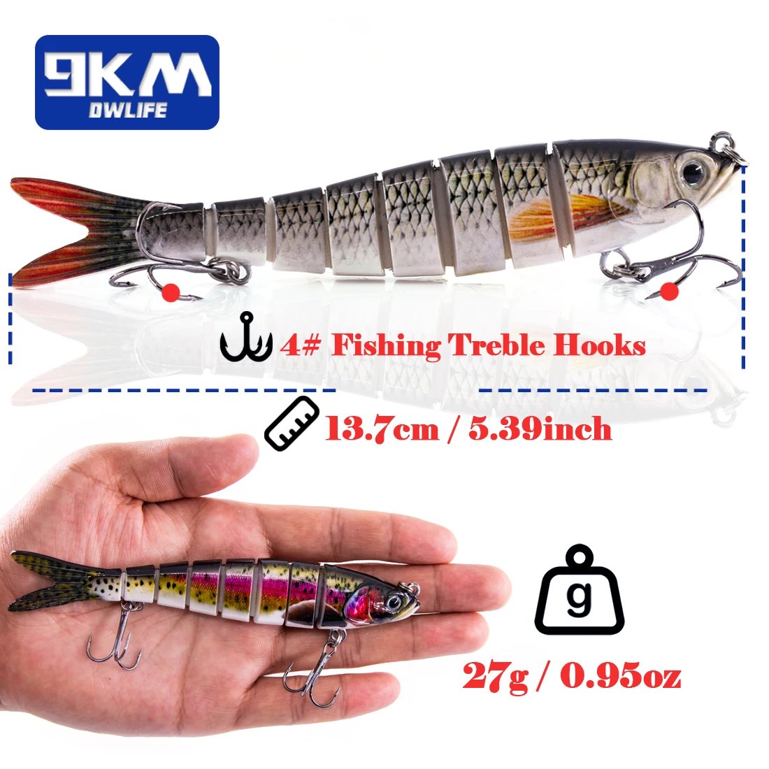 best multi jointed fishing lures Fishing Lures Lifelike Multi Jointed Swimbait for Bass Trout Slow Sink – 9km-dwlife