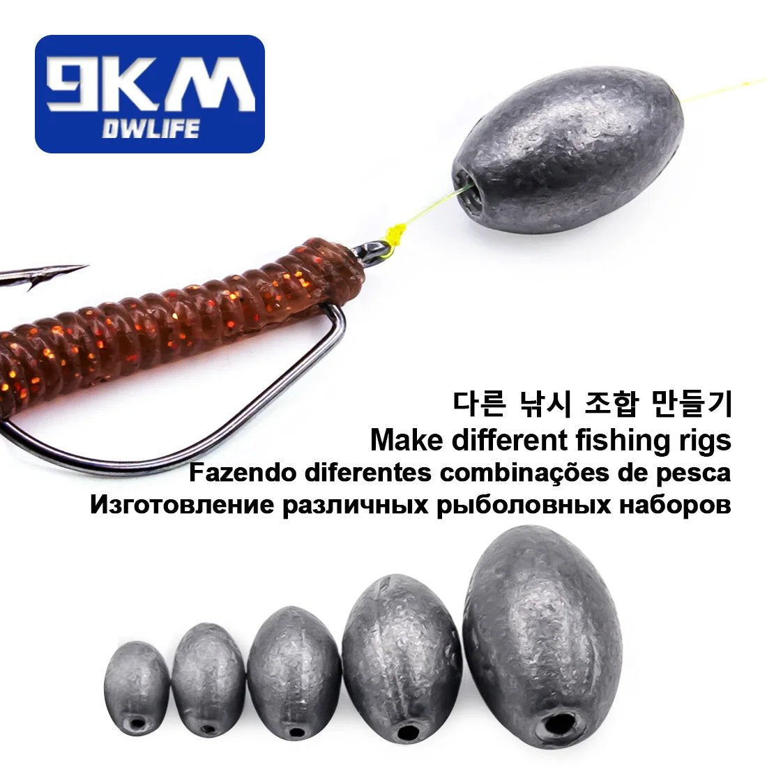 Fishing Weights Sinkers 10~30Pcs Olive Shape Lead Sinker Saltwater