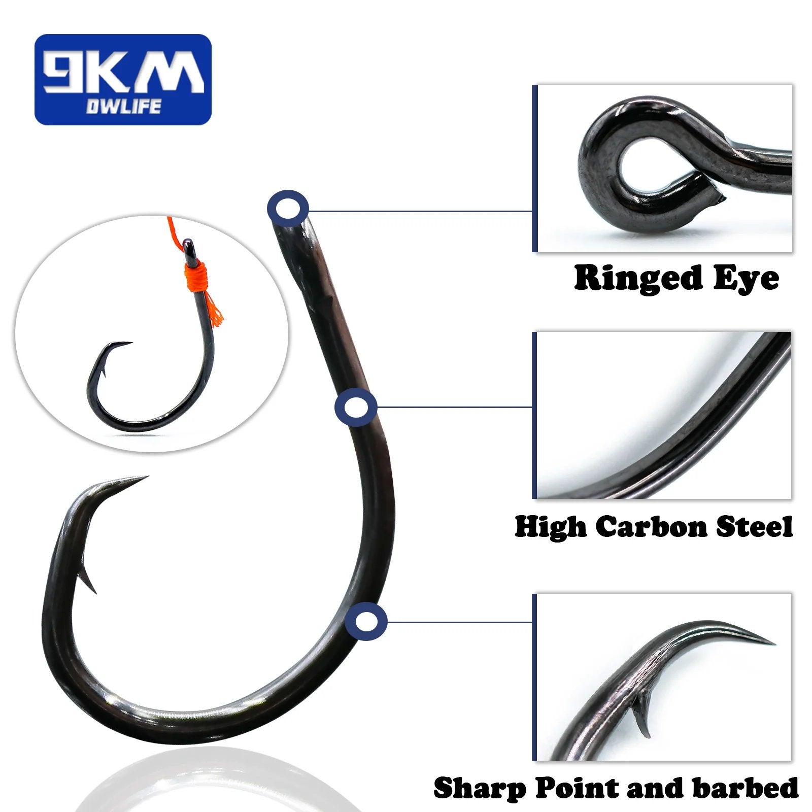 Fishing Circle Hooks Saltwater 25~50Pcs Catfish Hooks High Carbon Stee – 9km-dwlife Fishing Circle Hooks Saltwater 25~50Pcs Catfish Hooks High Carbon Stee – 9km-dwlife