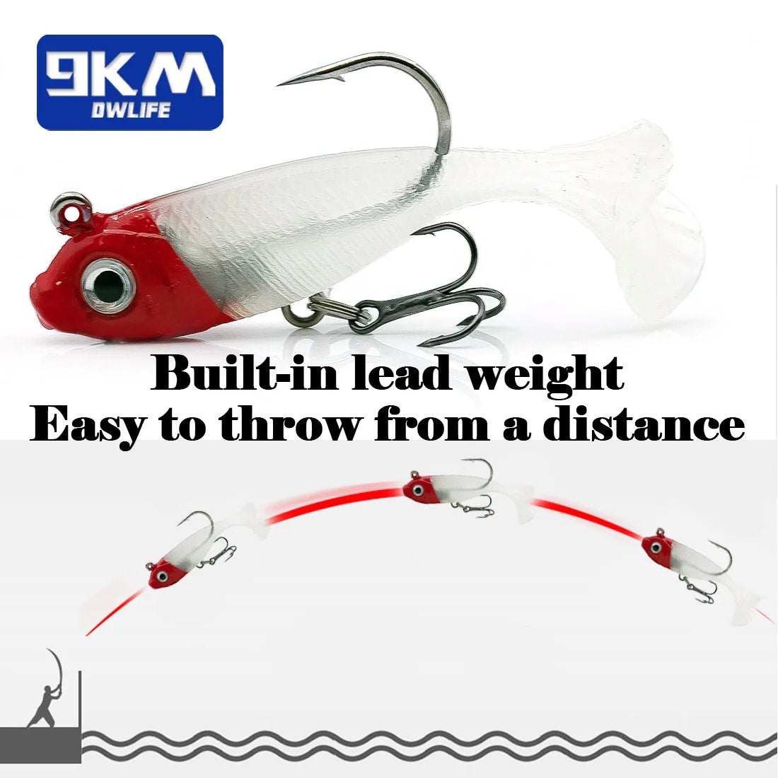 Soft Fishing Lures Jig Head Swim Lure Paddle Tail Swimbaits Bass Fishi – 9km-dwlife