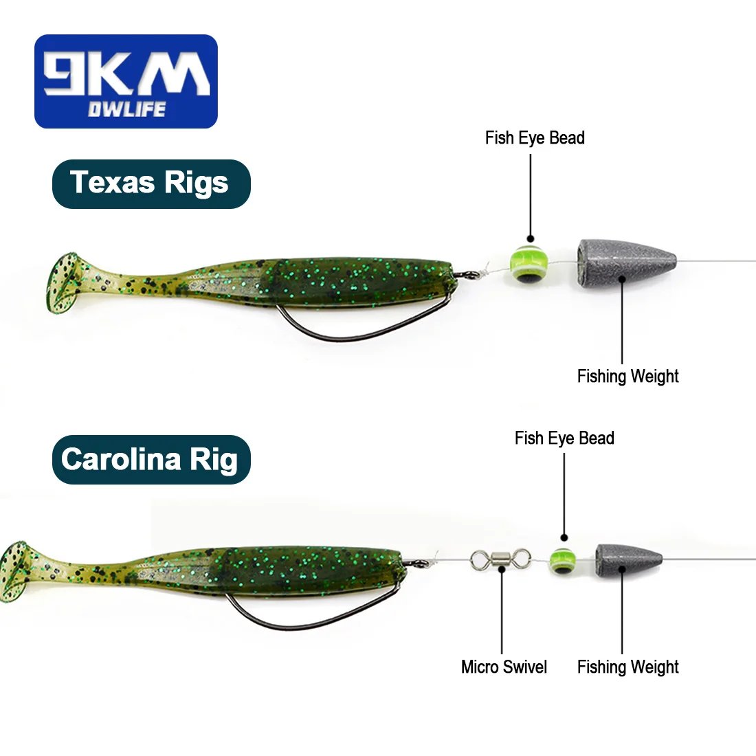Bullet Weights Bass Fishing Sinkers Weights Carolina Rig Texas Rig Kit –  9km-dwlife
