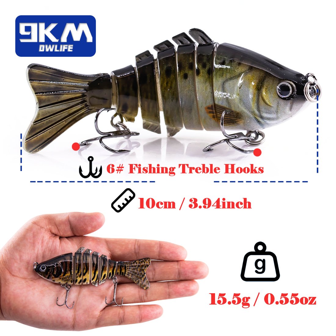 Fishing Lures for Bass Multi Jointed Lifelike Swimbait Hard Bait Fresh – 9km-dwlife