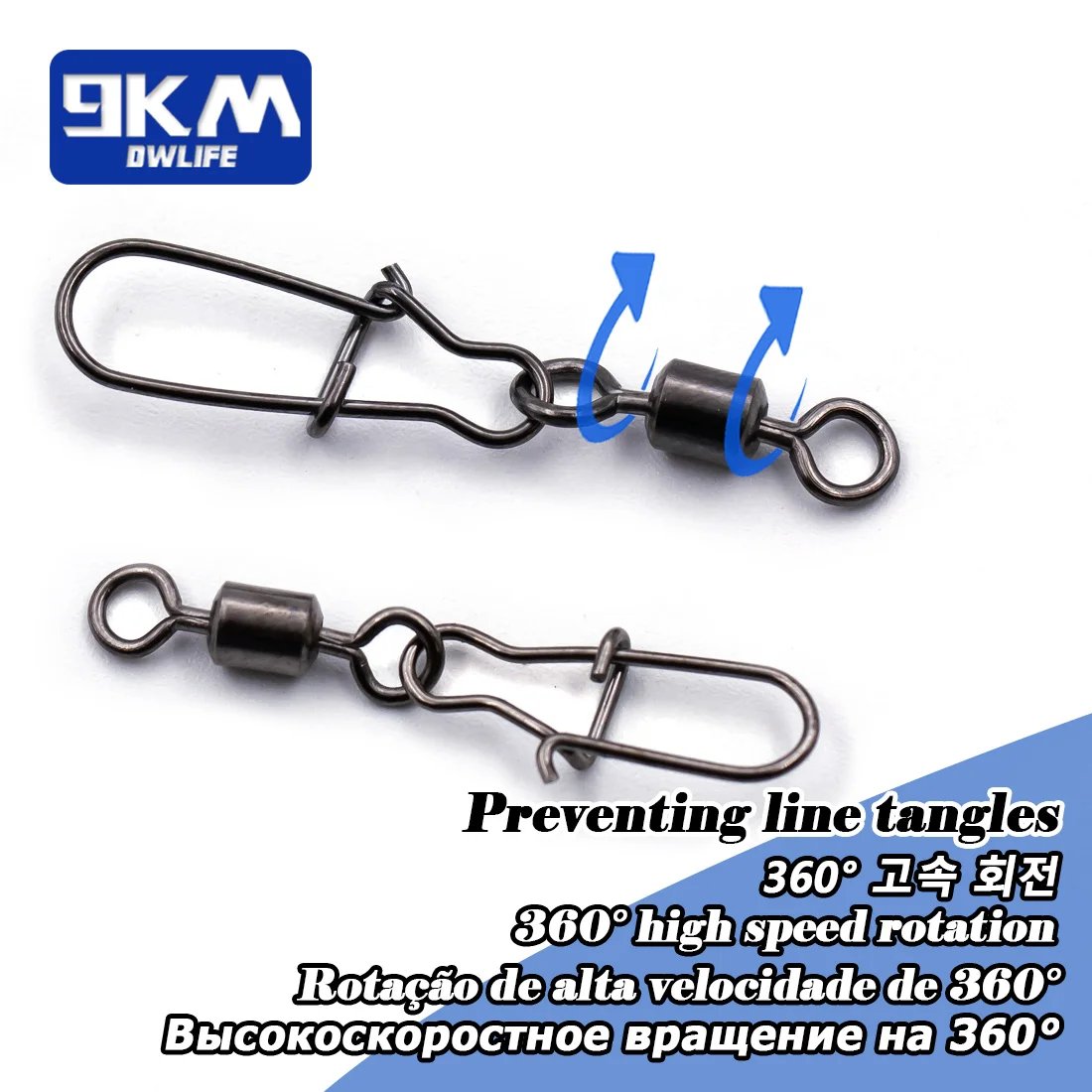 Duo-Lock Snap Swivels 50~200Pcs Fishing Swivel Snap Stainless Brass Sa – 9km-dwlife