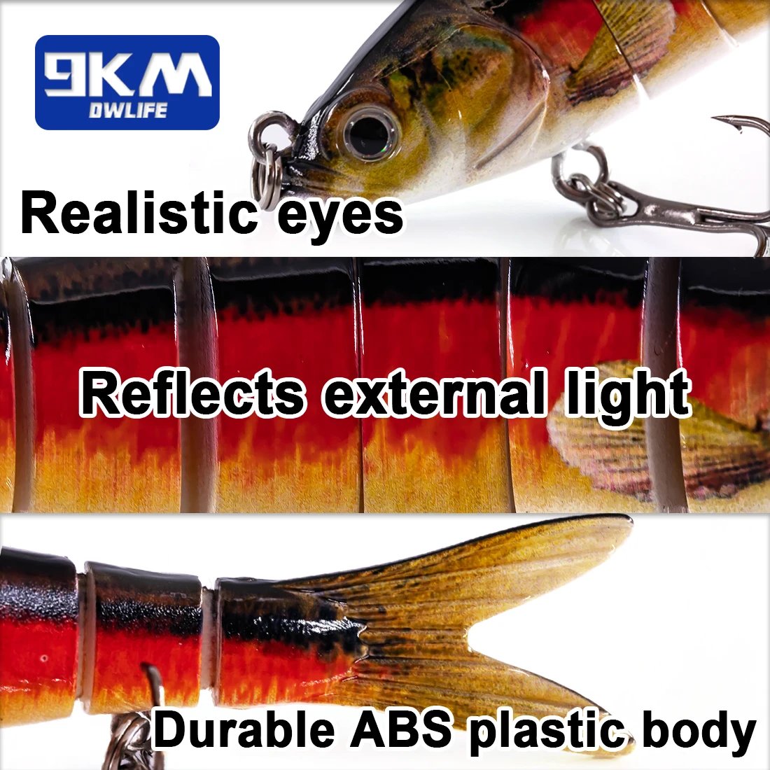 altamated fishing lures Fishing Lures Lifelike Multi Jointed Swimbait for Bass Trout Slow Sink – 9km-dwlife