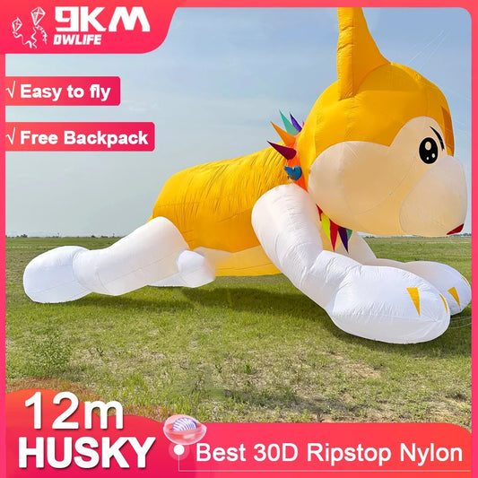 9KM 12m Husky Kite Line Laundry Kite Pendant Soft Inflatable Show Kite