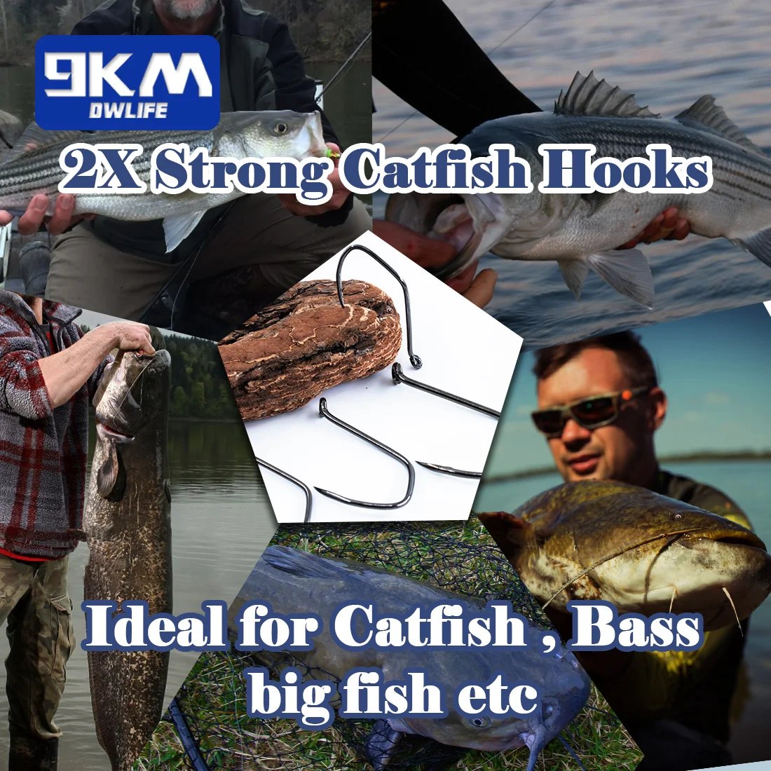 dvber fish hooks 9KM Catfish Hooks Big River Hooks 25~100Pcs Live Cut Bait Fishing Hook – 9km-dwlife