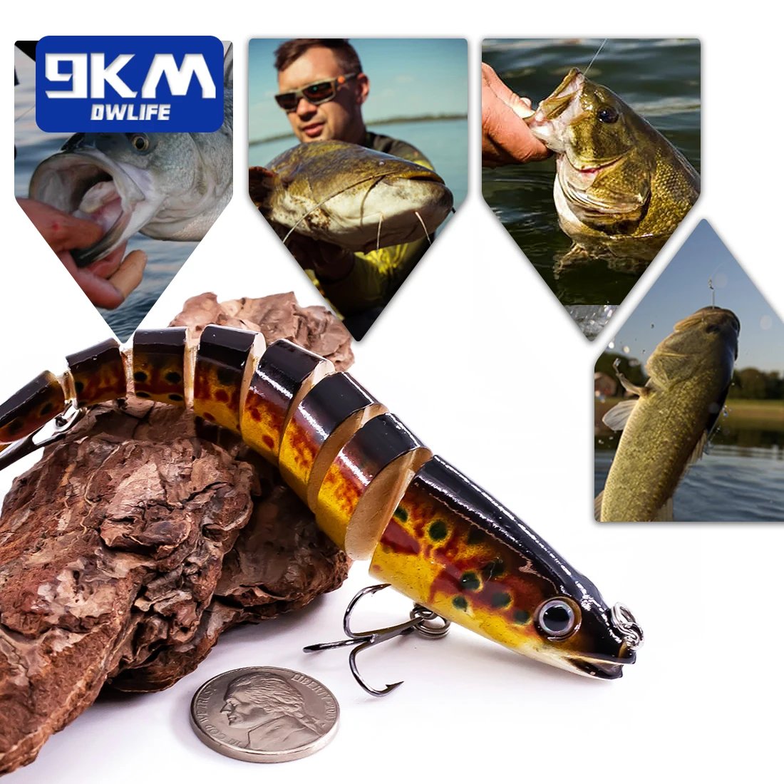 Fishing Lures for Bass Trout Topwater Fishing Lure Multi Jointed Lifel – 9km-dwlife
