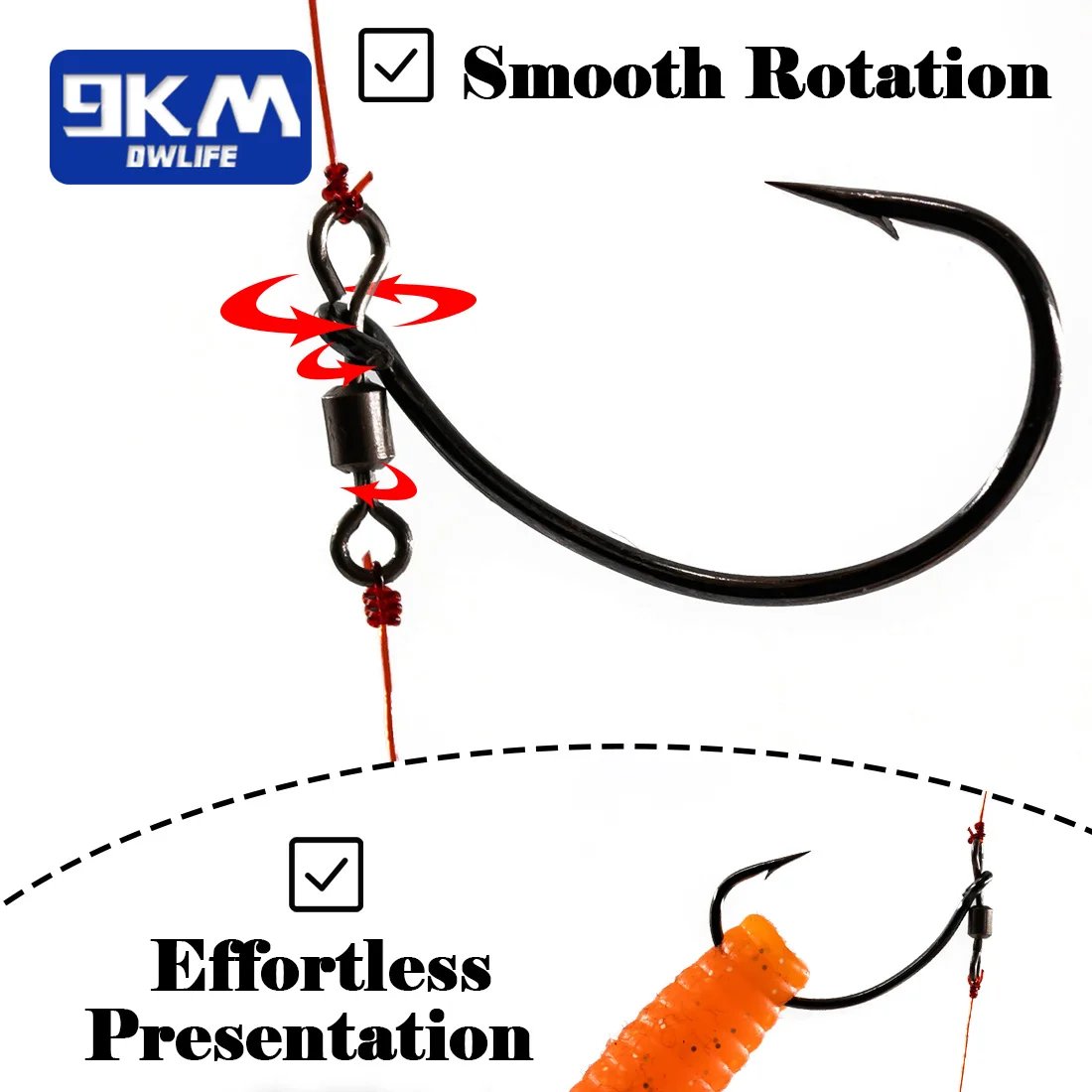 drop shot fishing hooks Drop Shot Fishing Hooks Swivels Fishing in-line DropShot Rig Worm Hook – 9km-dwlife