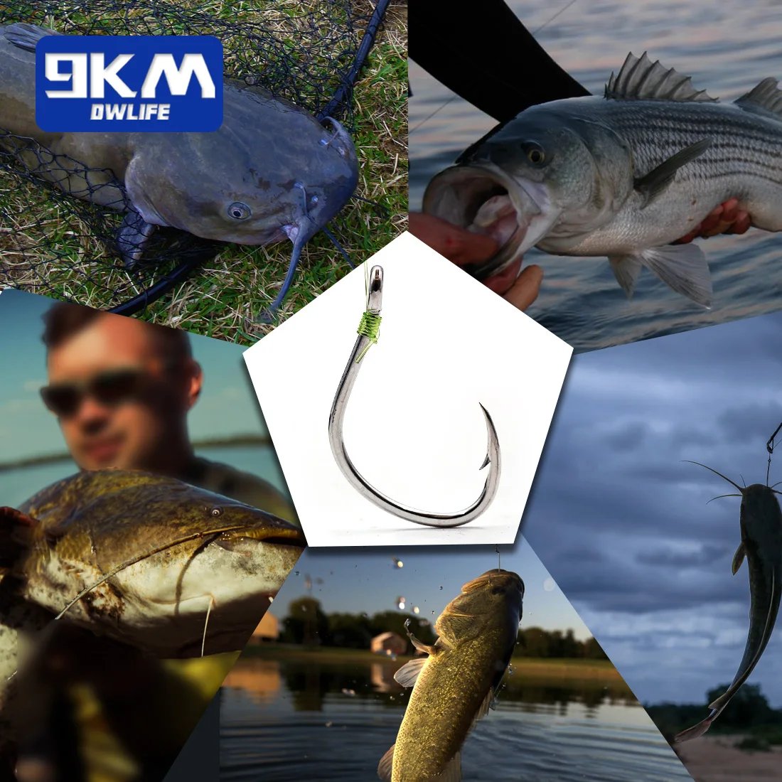 bbw fish hook 9KM Fishing Hooks Saltwater Live Bait Hooks 25~100Pcs Circle Hooks Cat – 9km-dwlife