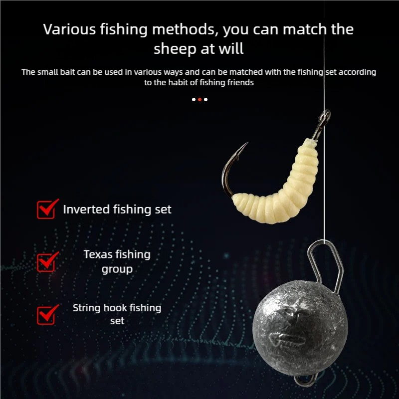 Soft Maggot Baits Fake Bread Worms Fishing Lure