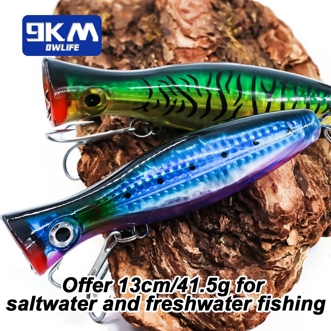 13cm Popper Fishing Lure Saltwater Topwater Popper Lures with Treble H 9km-dwlife 13cm Popper Fishing Lure Saltwater Topwater Popper Lures with Treble H 9km-dwlife