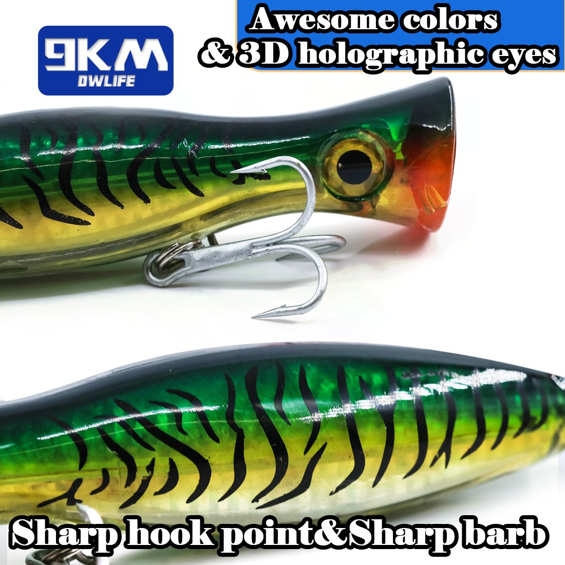 13cm Popper Fishing Lure Saltwater Topwater Popper Lures with Treble H – 9km-dwlife 13cm Popper Fishing Lure Saltwater Topwater Popper Lures with Treble H – 9km-dwlife