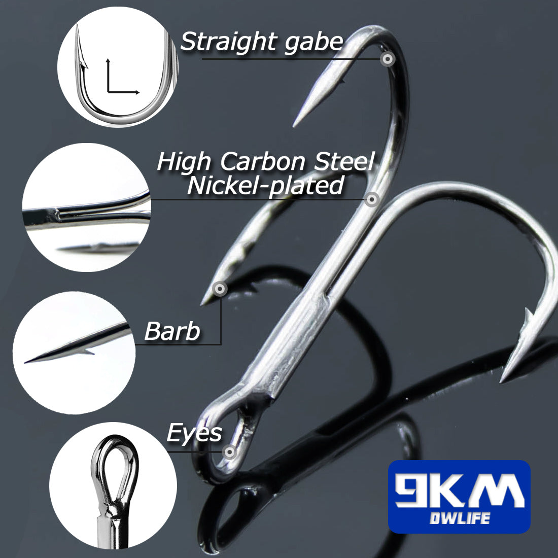 Fishing Treble Hooks 25~50Pcs Brabed Sharp Triple Sea Fishing Hooks Ha – 9km-dwlife Fishing Treble Hooks 25~50Pcs Brabed Sharp Triple Sea Fishing Hooks Ha – 9km-dwlife