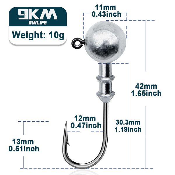Fishing Hooks 10~20Pcs Fishing Jig Head Hook Soft Baits Worm Lure Hook –  9km-dwlife