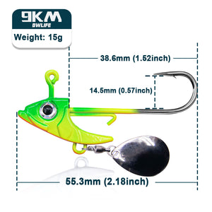 Fishing Jig Hook 7.5~15g Triangle Head Jig Barbed Fishing Hooks Soft W –  9km-dwlife