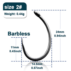 Carp Fishing Hooks 50~100Pcs Barbed/Barbless Fishing Hooks Fly Curved –  9km-dwlife