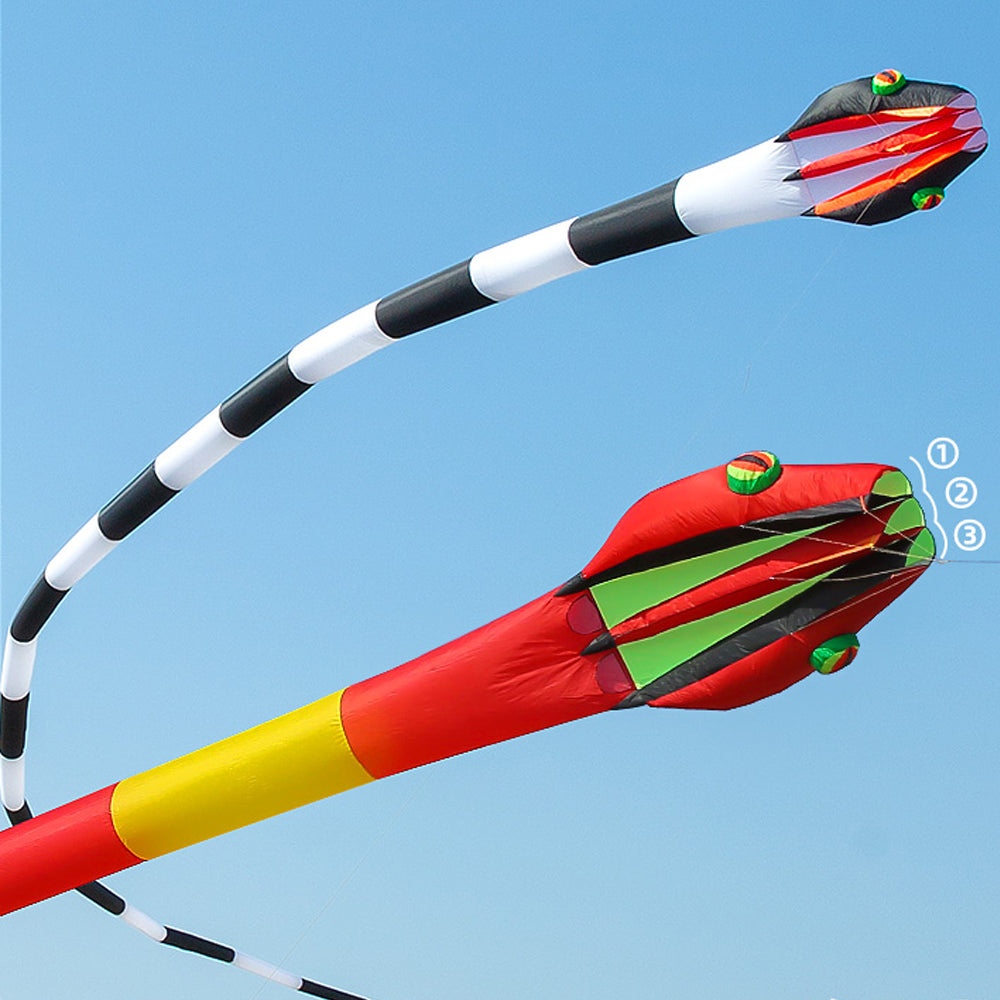 Cyclone Kite 55m Snake Kite Big Single Line Soft Inflatable Kite with Bag – 9km-dwlife