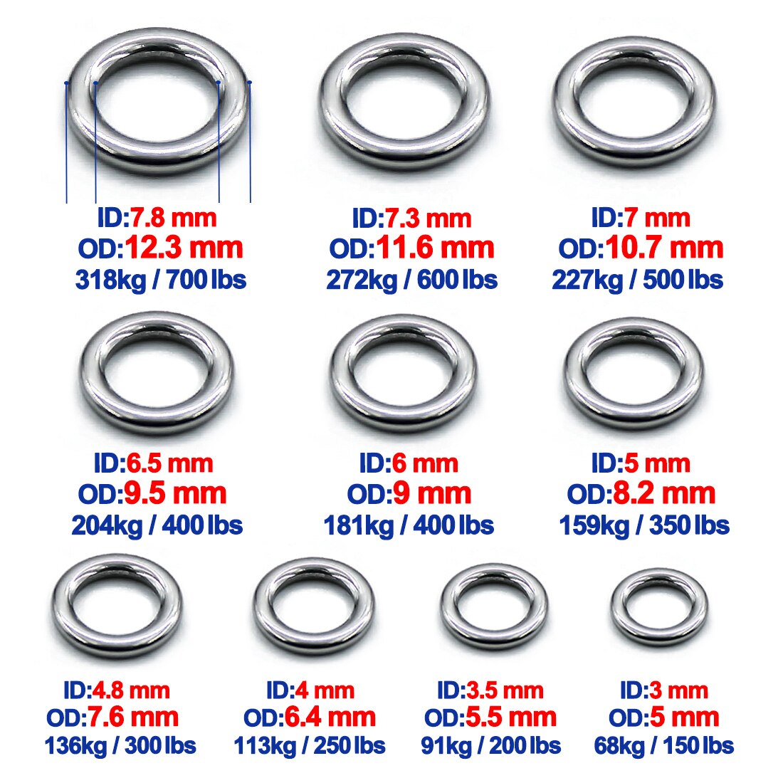 Fishing Solid Ring 20~100Pcs Fishing Lure Connectors Stainless Steel S – 9km-dwlife Fishing Solid Ring 20~100Pcs Fishing Lure Connectors Stainless Steel S – 9km-dwlife
