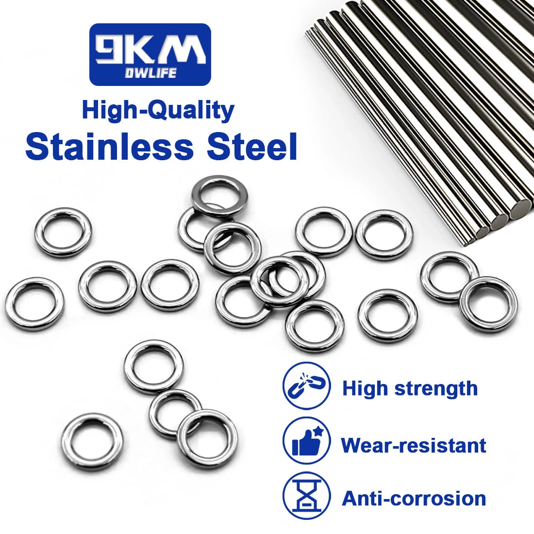 Fishing Solid Ring 20~100Pcs Fishing Lure Connectors Stainless Steel S 9km-dwlife Fishing Solid Ring 20~100Pcs Fishing Lure Connectors Stainless Steel S 9km-dwlife