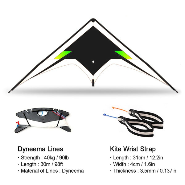 Freilein Stunt Kite 2.4m Professional 2 Line Acrobatic Kite Ripstop Ic ...