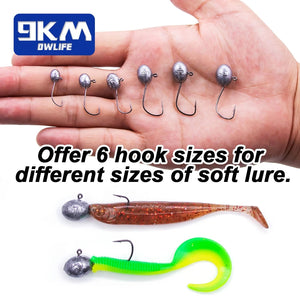 Rockfish Ajing Fishing Hooks 10~30Pcs Jig Head Hook Soft Worm Lure