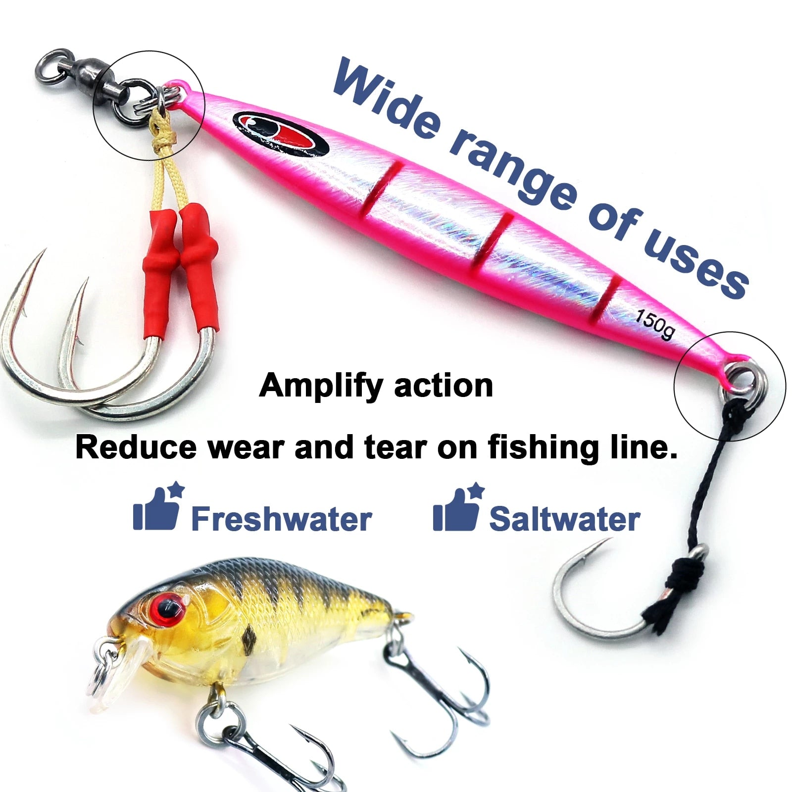 d orings for fishing lures Reaction Tackle Wacky O-Rings Wacky rigged senkos using a wacky ring can be fearlessly skipped under docks and other snaggy areas with confidence Fishing Split Ring Double 9-400lb