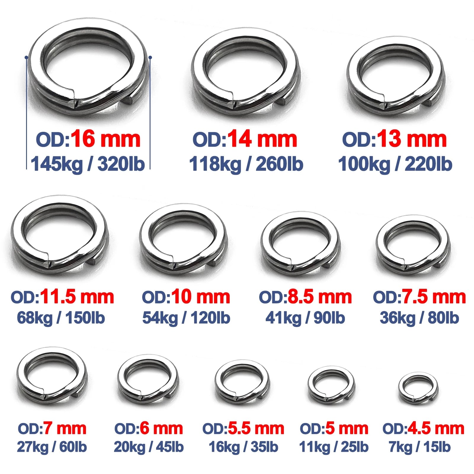50/100 X Stainless Steel Split Rings Blank Lures Fishing Connector Lure Ring-AN  - Helia Beer Co